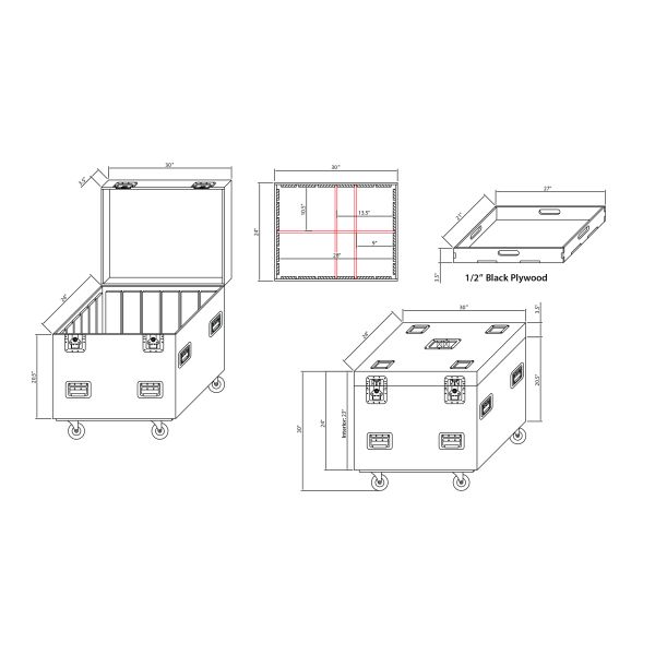 ProX XS-UTL243030W TruckPaX 24x30x30 Flight Case